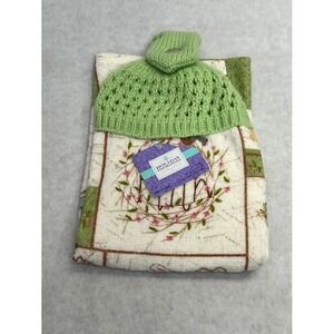 Holiday Inspirations Easter Hanging Hand Towel Faith Bunny Floral Green Crochet